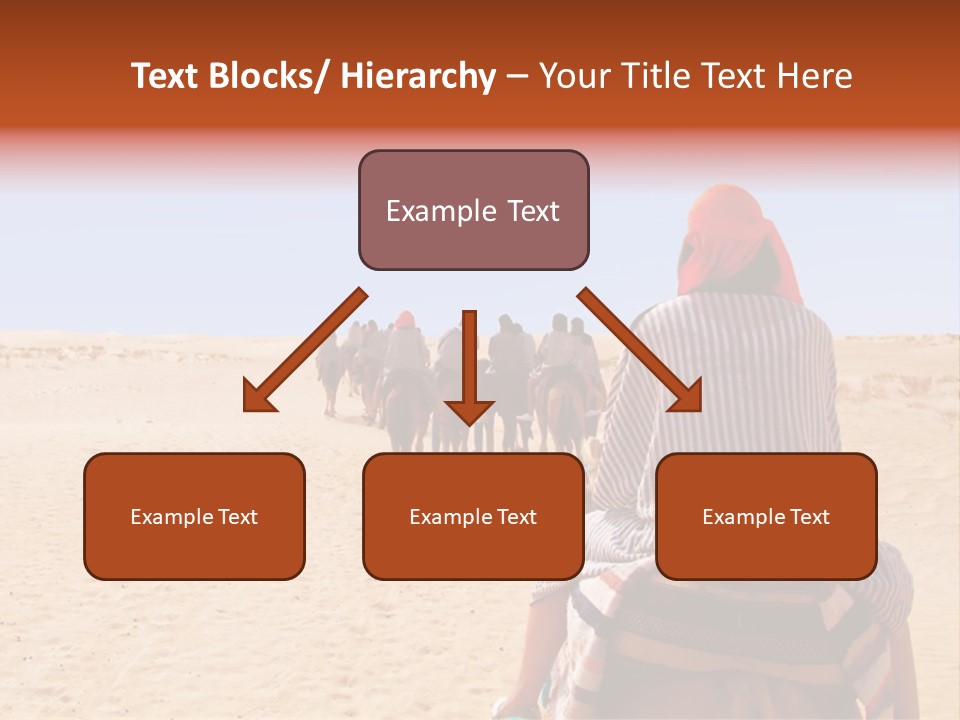 A Group Of People Riding Camels In The Desert PowerPoint Template
