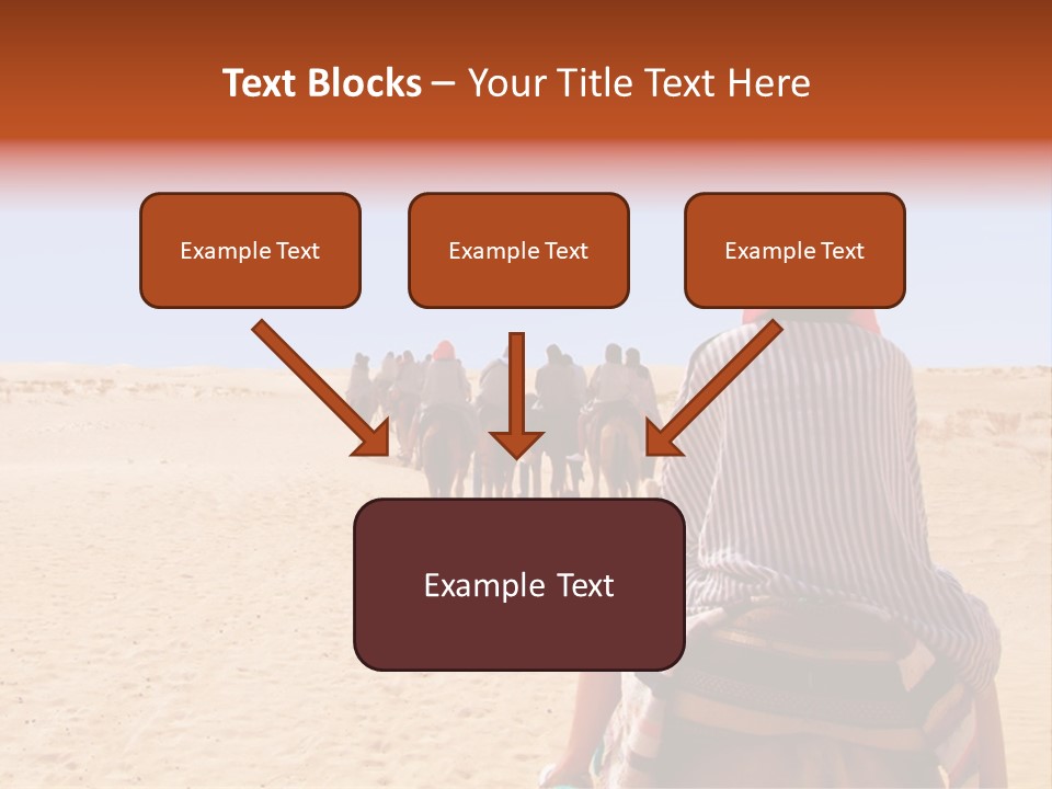A Group Of People Riding Camels In The Desert PowerPoint Template