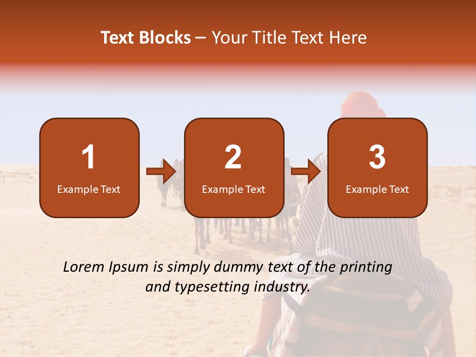 A Group Of People Riding Camels In The Desert PowerPoint Template