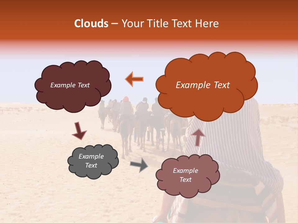 A Group Of People Riding Camels In The Desert PowerPoint Template