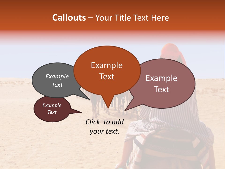 A Group Of People Riding Camels In The Desert PowerPoint Template