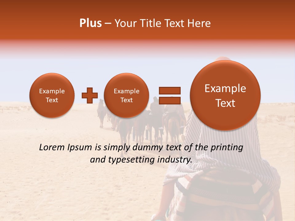 A Group Of People Riding Camels In The Desert PowerPoint Template