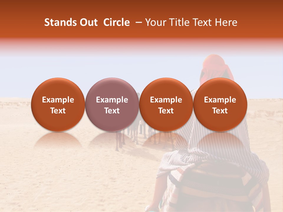 A Group Of People Riding Camels In The Desert PowerPoint Template