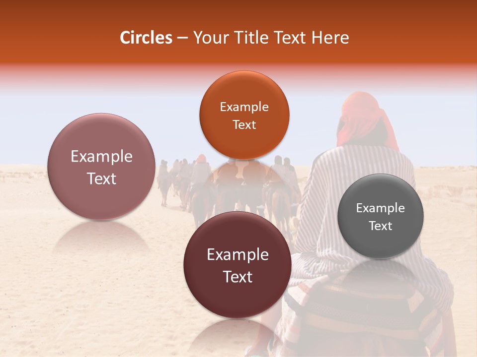 A Group Of People Riding Camels In The Desert PowerPoint Template