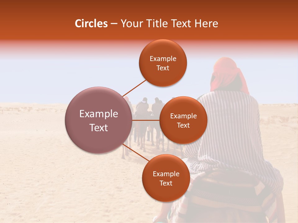 A Group Of People Riding Camels In The Desert PowerPoint Template