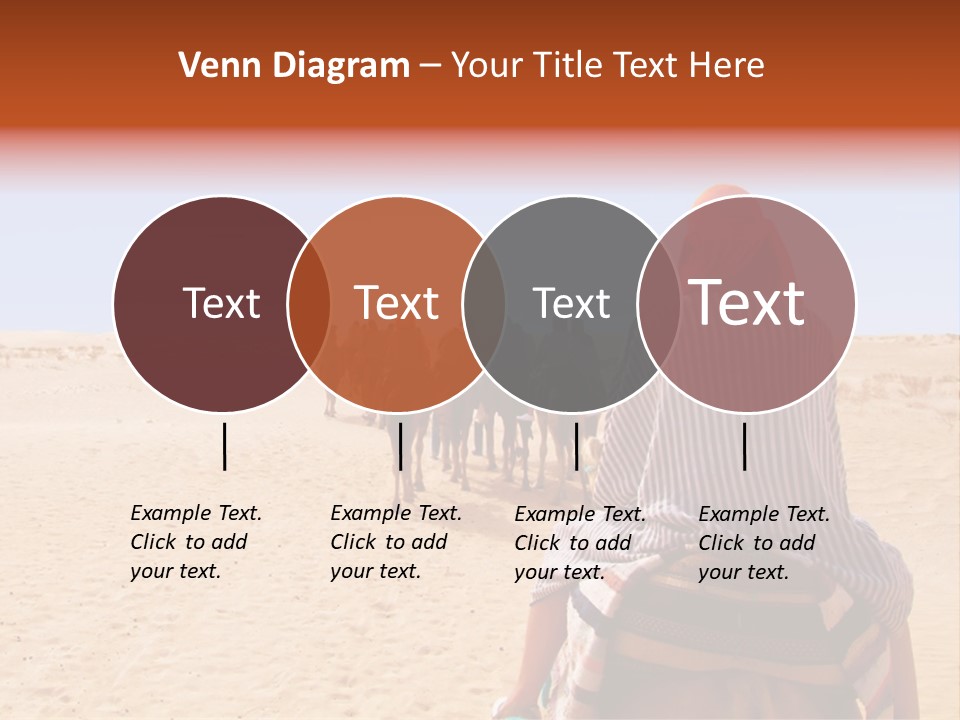 A Group Of People Riding Camels In The Desert PowerPoint Template