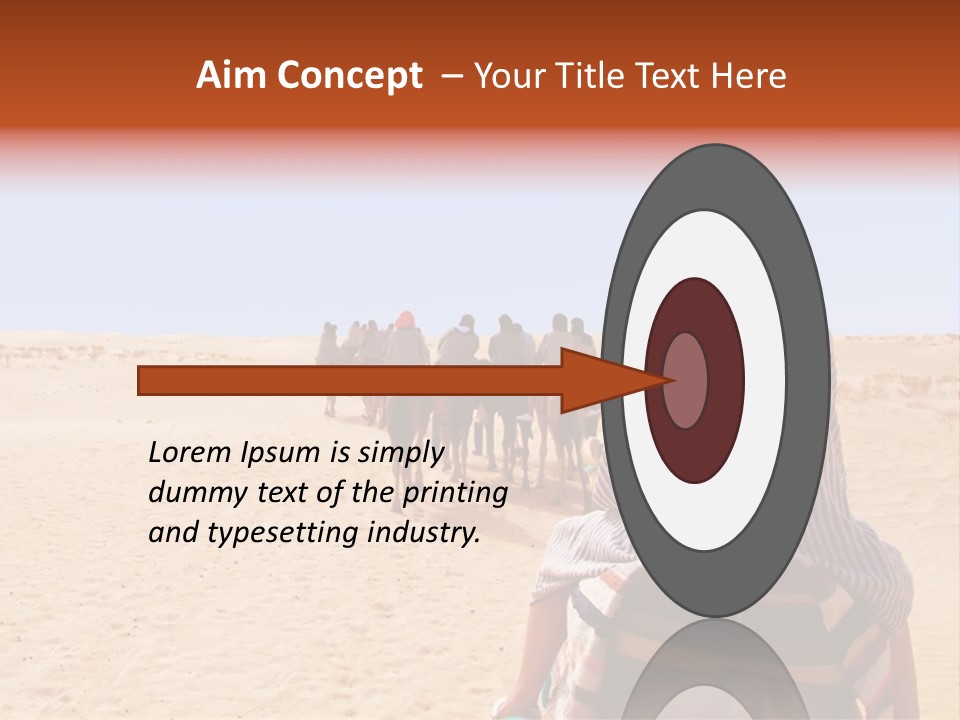A Group Of People Riding Camels In The Desert PowerPoint Template
