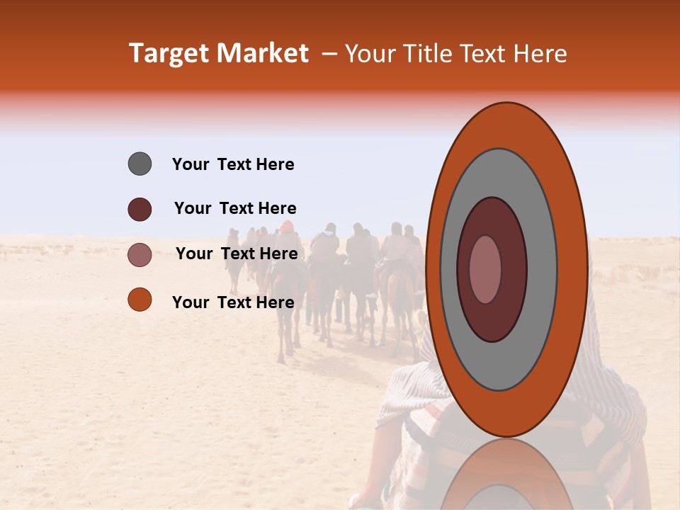 A Group Of People Riding Camels In The Desert PowerPoint Template