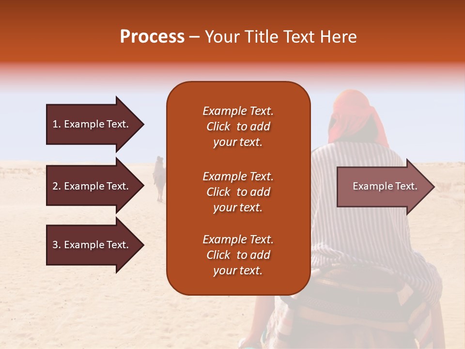 A Group Of People Riding Camels In The Desert PowerPoint Template