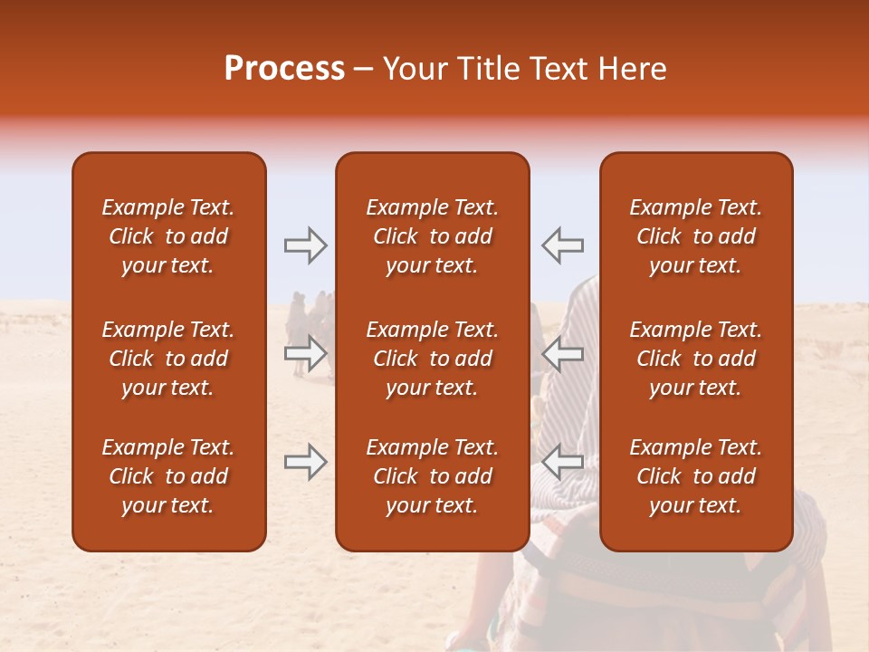A Group Of People Riding Camels In The Desert PowerPoint Template