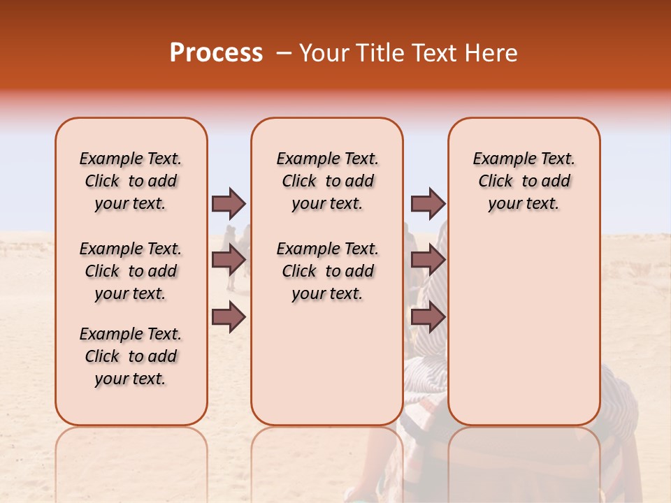 A Group Of People Riding Camels In The Desert PowerPoint Template