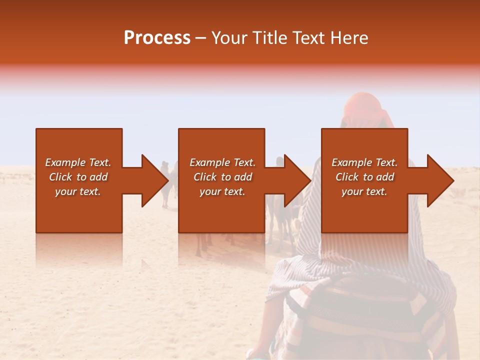 A Group Of People Riding Camels In The Desert PowerPoint Template