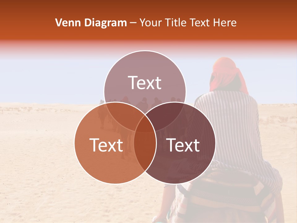 A Group Of People Riding Camels In The Desert PowerPoint Template