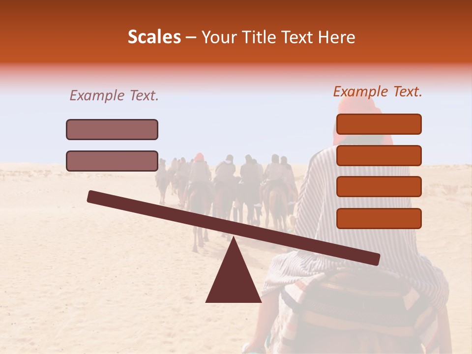 A Group Of People Riding Camels In The Desert PowerPoint Template