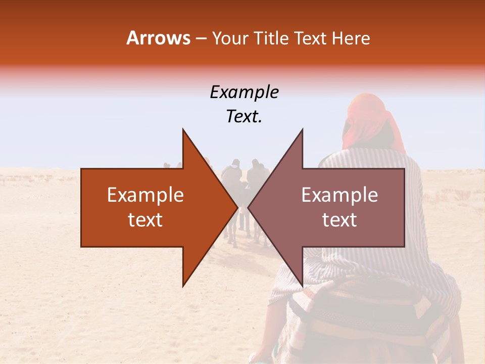 A Group Of People Riding Camels In The Desert PowerPoint Template