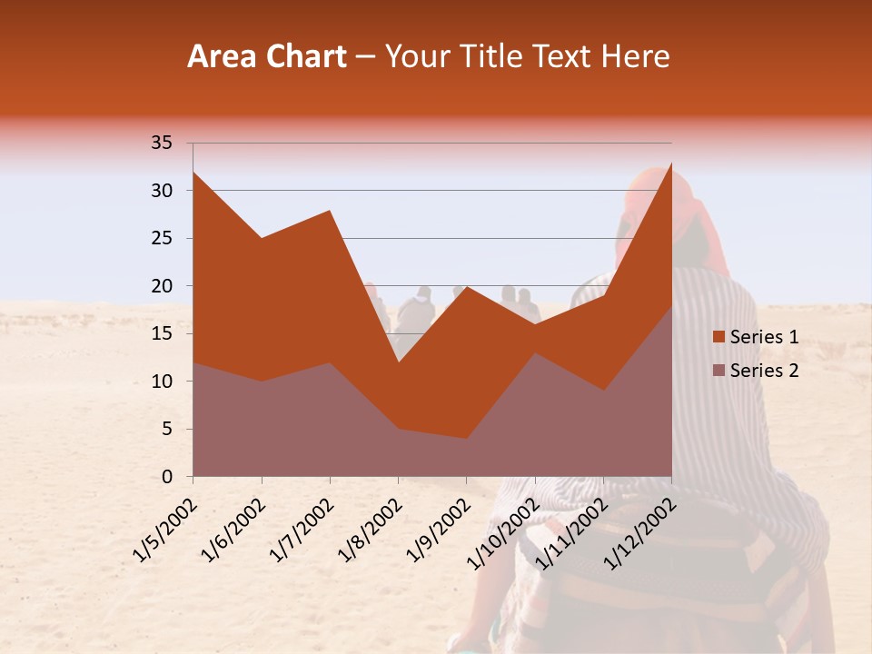 A Group Of People Riding Camels In The Desert PowerPoint Template