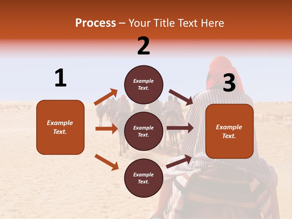 A Group Of People Riding Camels In The Desert PowerPoint Template