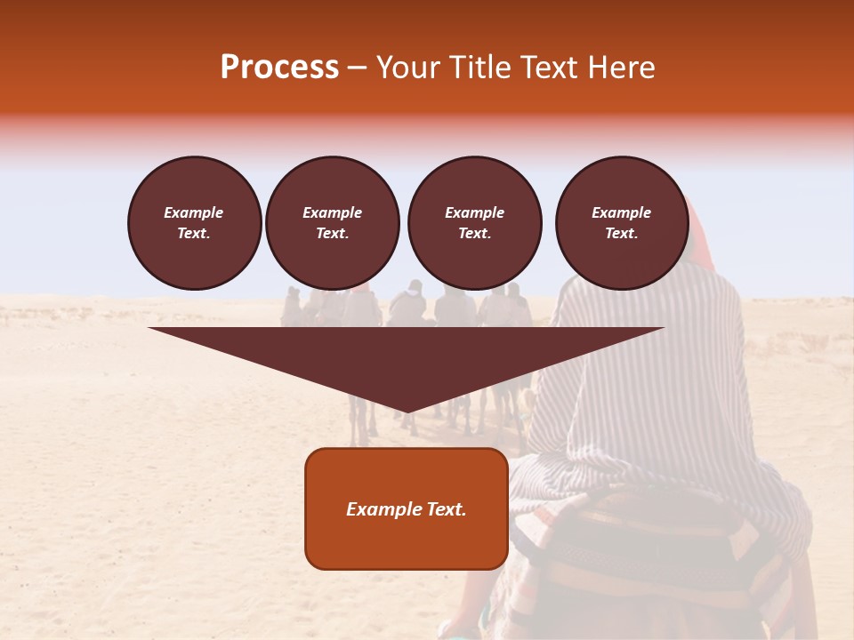 A Group Of People Riding Camels In The Desert PowerPoint Template