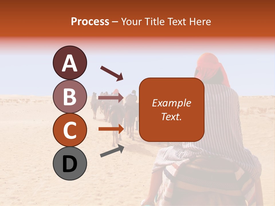A Group Of People Riding Camels In The Desert PowerPoint Template
