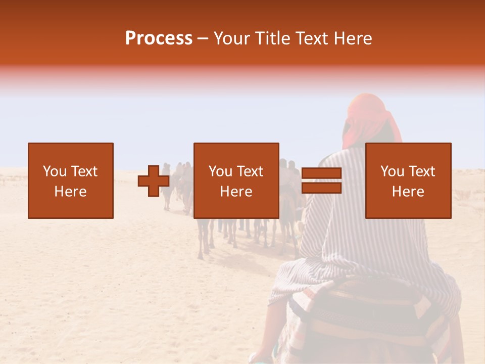 A Group Of People Riding Camels In The Desert PowerPoint Template