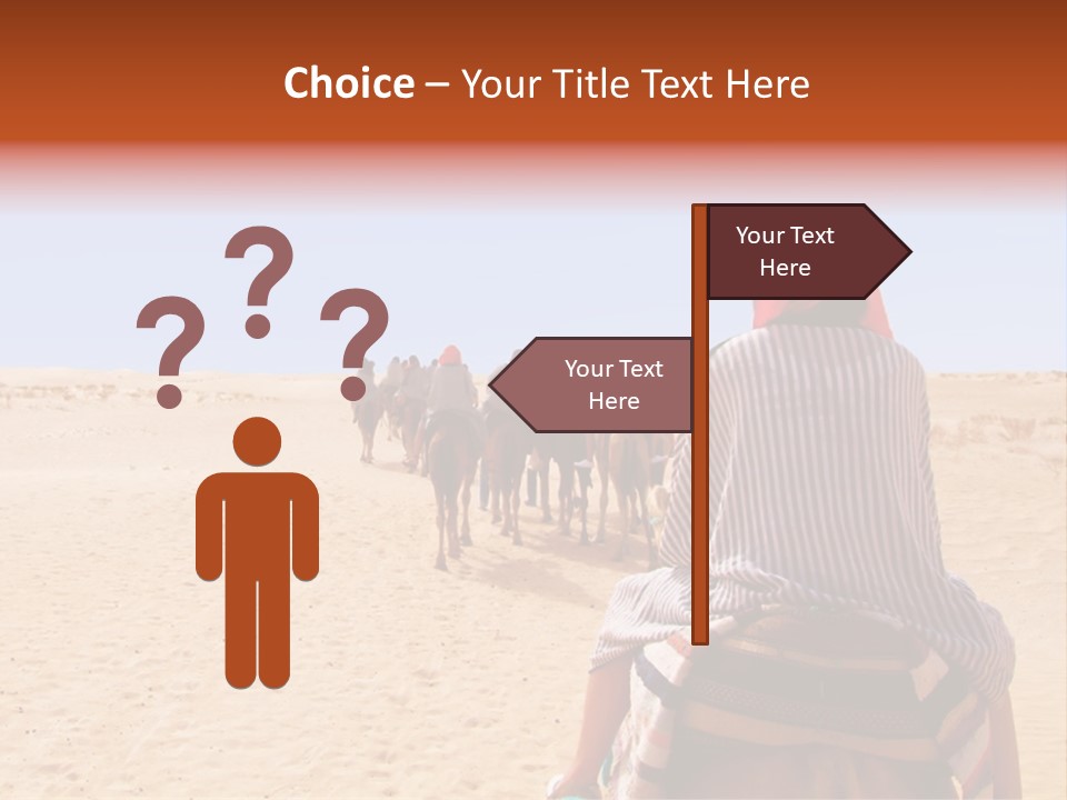 A Group Of People Riding Camels In The Desert PowerPoint Template