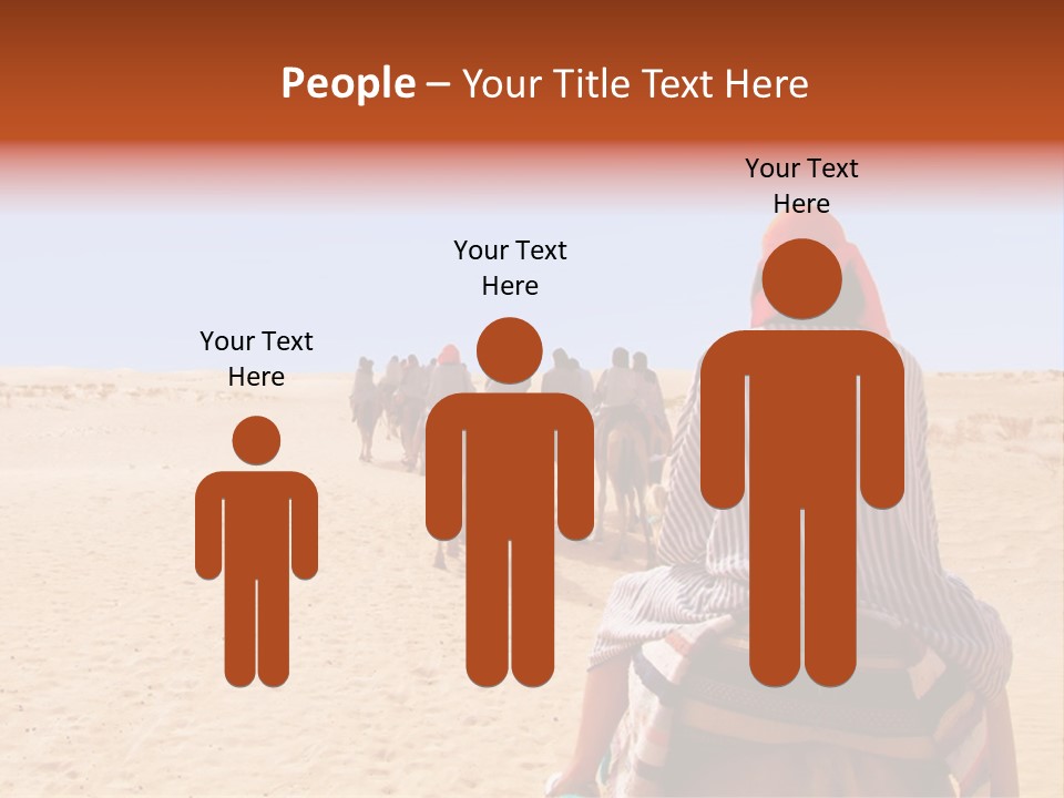 A Group Of People Riding Camels In The Desert PowerPoint Template