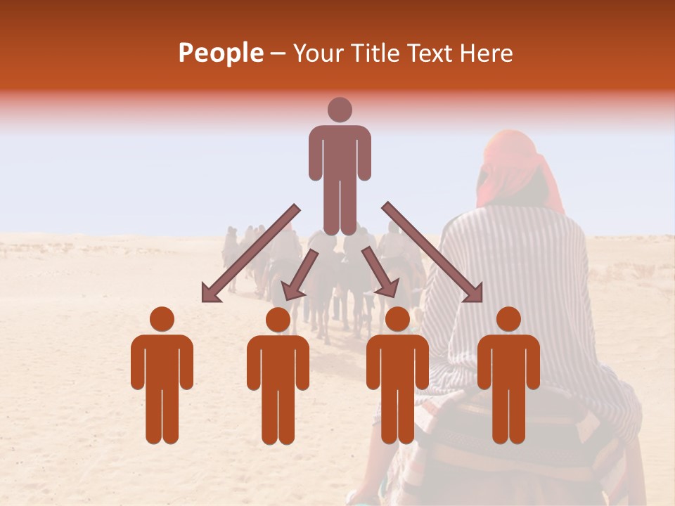 A Group Of People Riding Camels In The Desert PowerPoint Template
