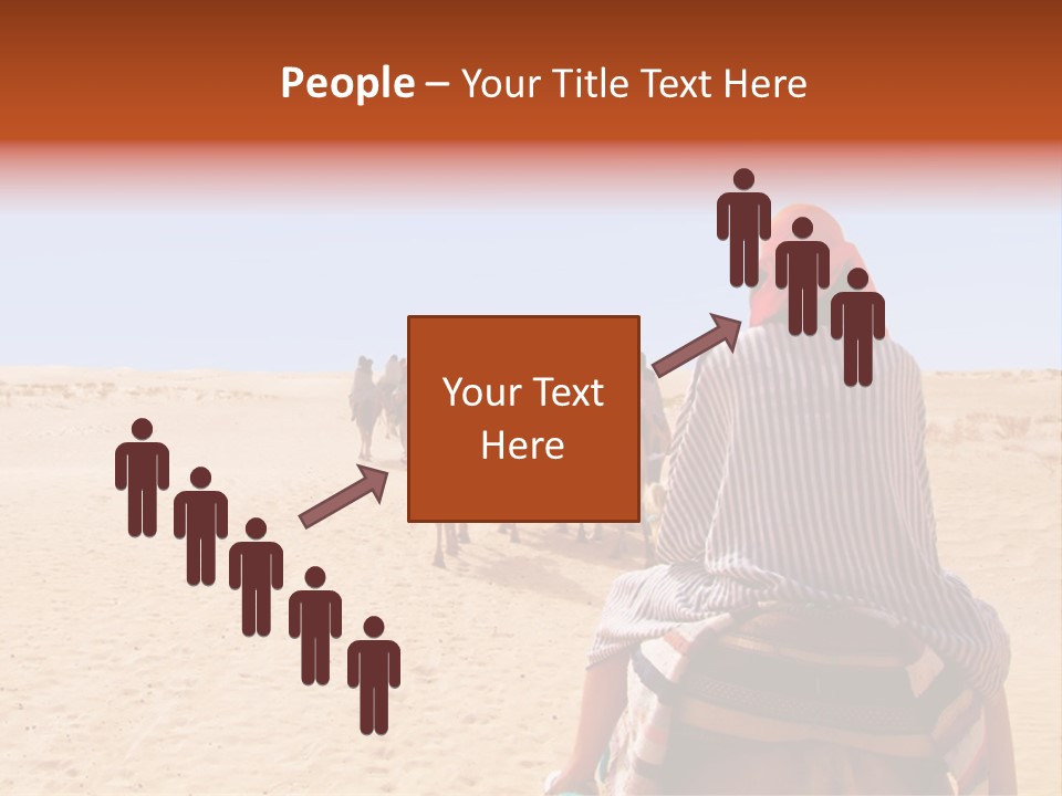 A Group Of People Riding Camels In The Desert PowerPoint Template