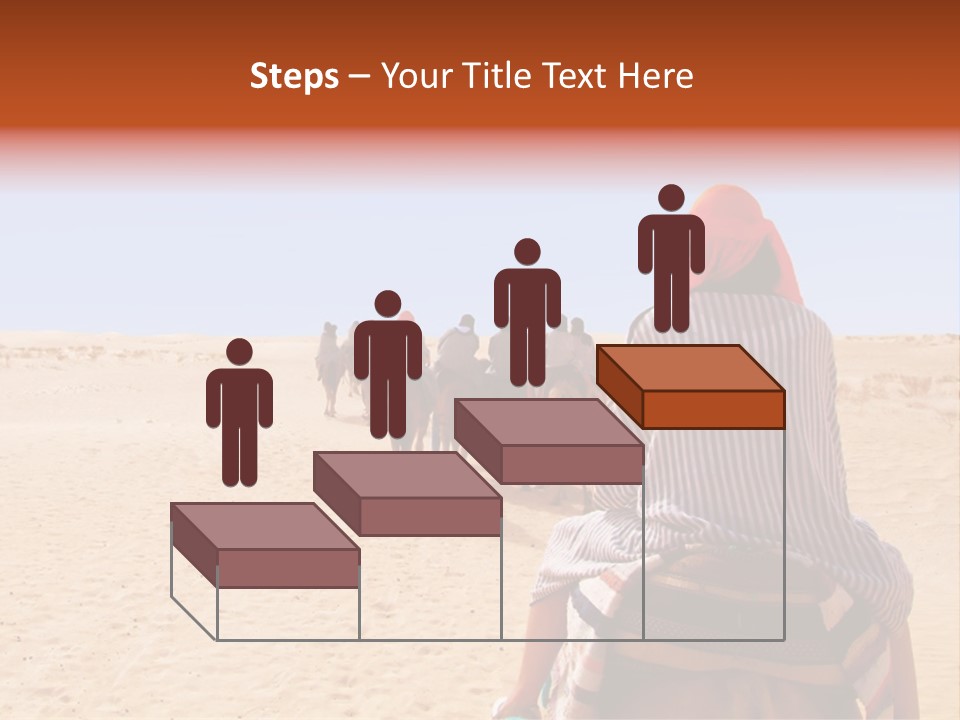 A Group Of People Riding Camels In The Desert PowerPoint Template