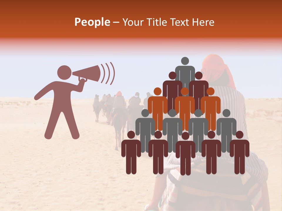 A Group Of People Riding Camels In The Desert PowerPoint Template