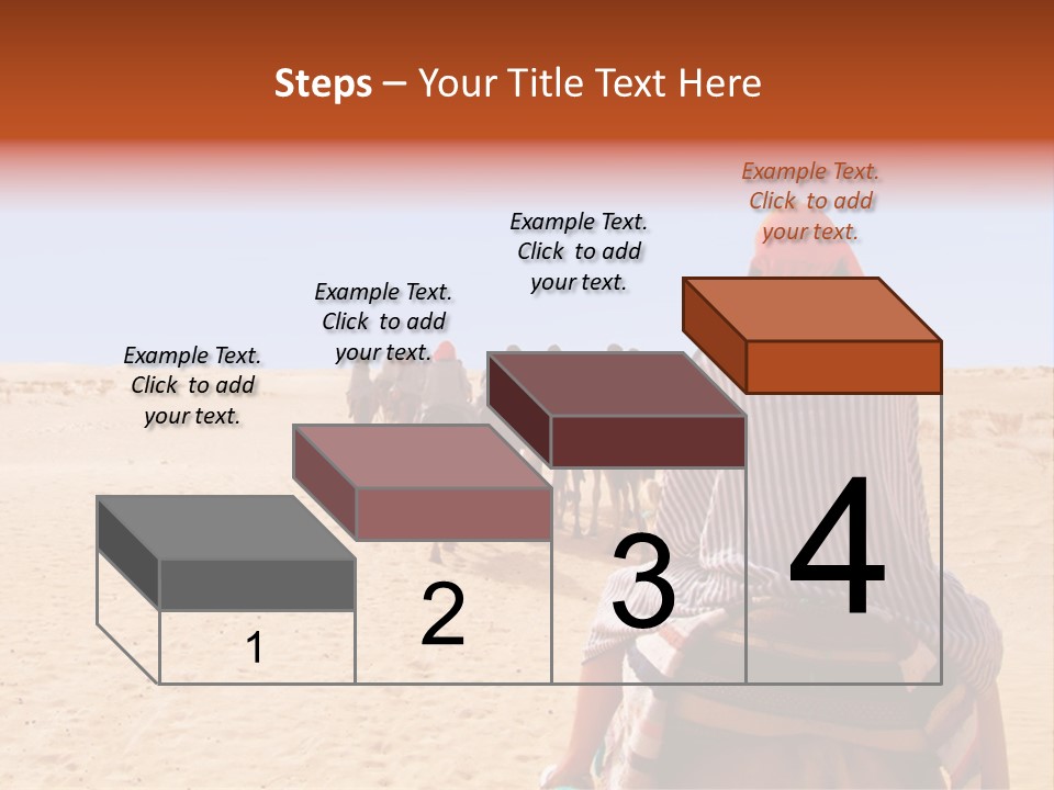 A Group Of People Riding Camels In The Desert PowerPoint Template
