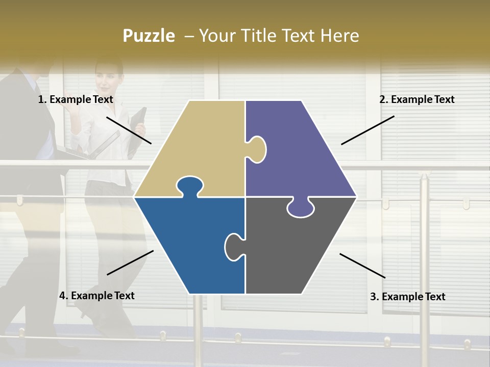 A Man And A Woman Walking Down A Bridge PowerPoint Template