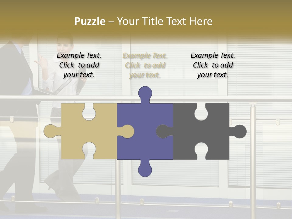 A Man And A Woman Walking Down A Bridge PowerPoint Template