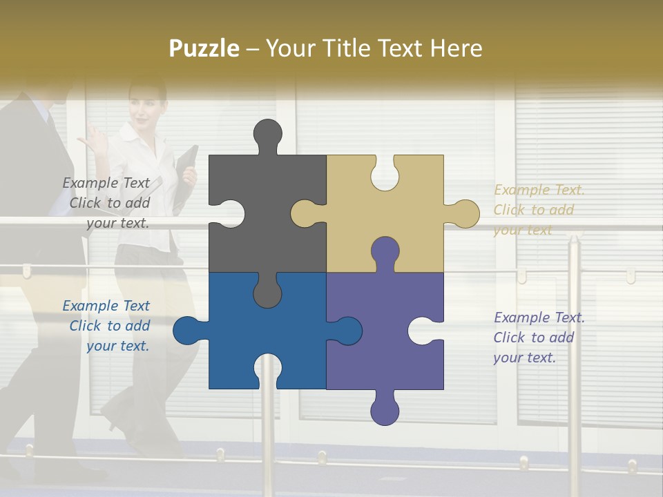 A Man And A Woman Walking Down A Bridge PowerPoint Template