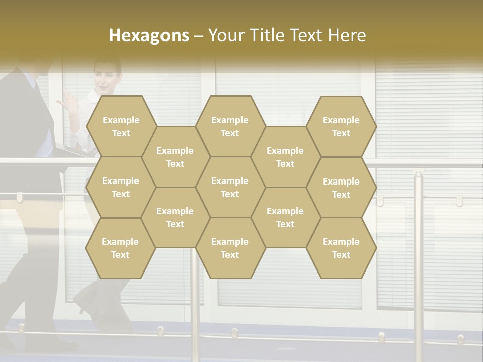 A Man And A Woman Walking Down A Bridge PowerPoint Template