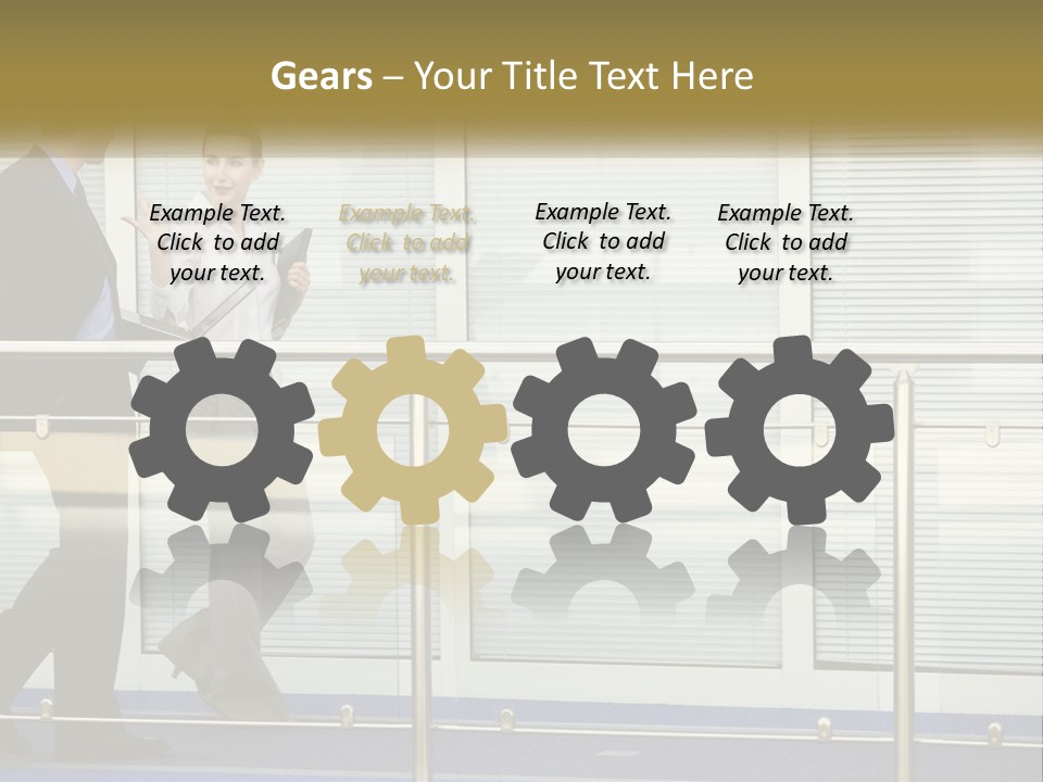 A Man And A Woman Walking Down A Bridge PowerPoint Template