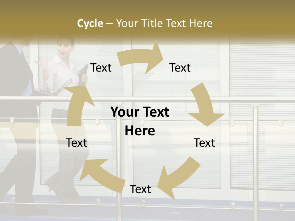 A Man And A Woman Walking Down A Bridge PowerPoint Template