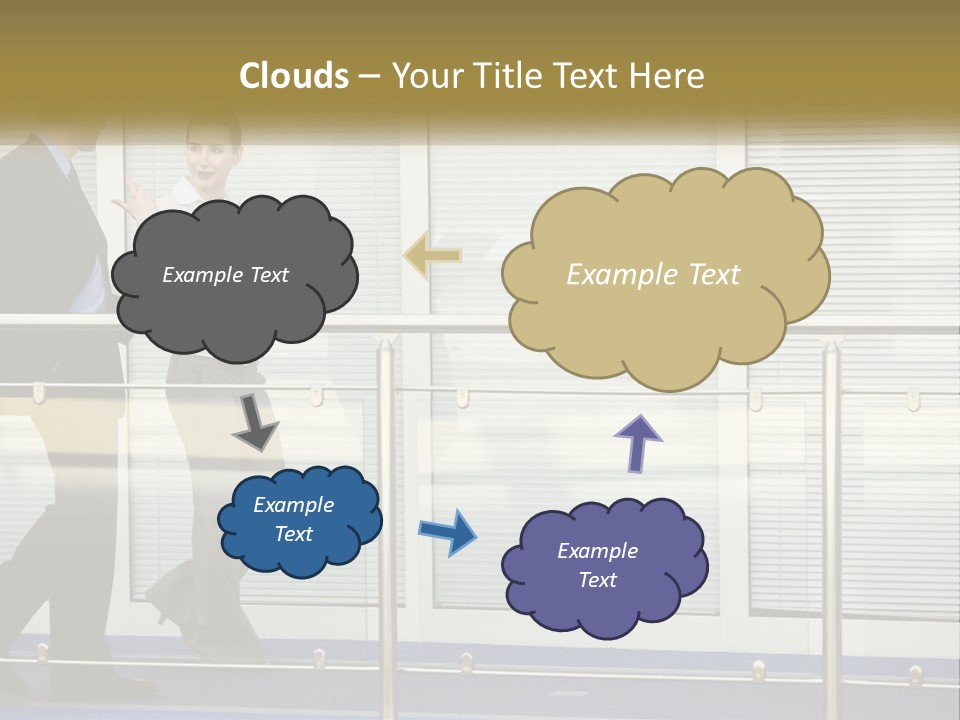 A Man And A Woman Walking Down A Bridge PowerPoint Template