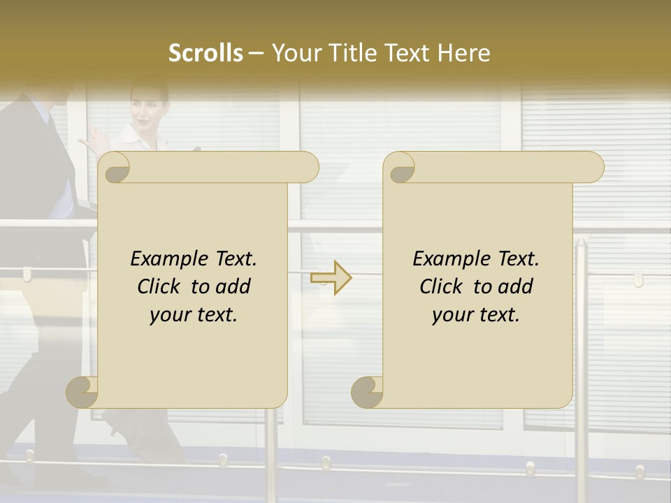 A Man And A Woman Walking Down A Bridge PowerPoint Template