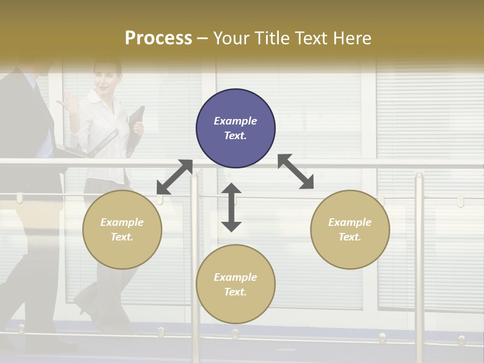 A Man And A Woman Walking Down A Bridge PowerPoint Template