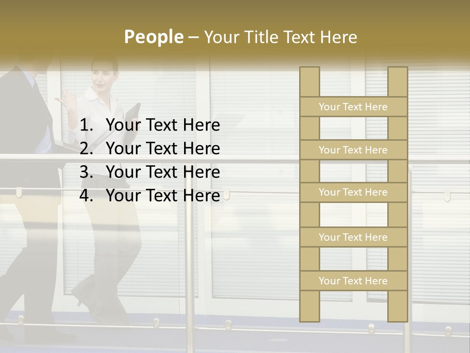 A Man And A Woman Walking Down A Bridge PowerPoint Template