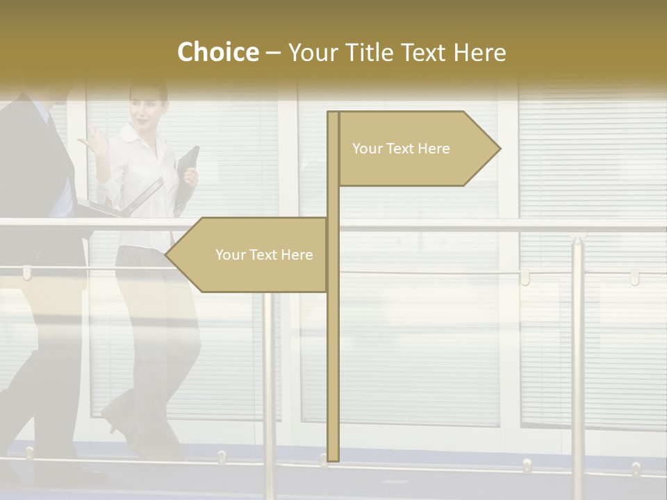 A Man And A Woman Walking Down A Bridge PowerPoint Template