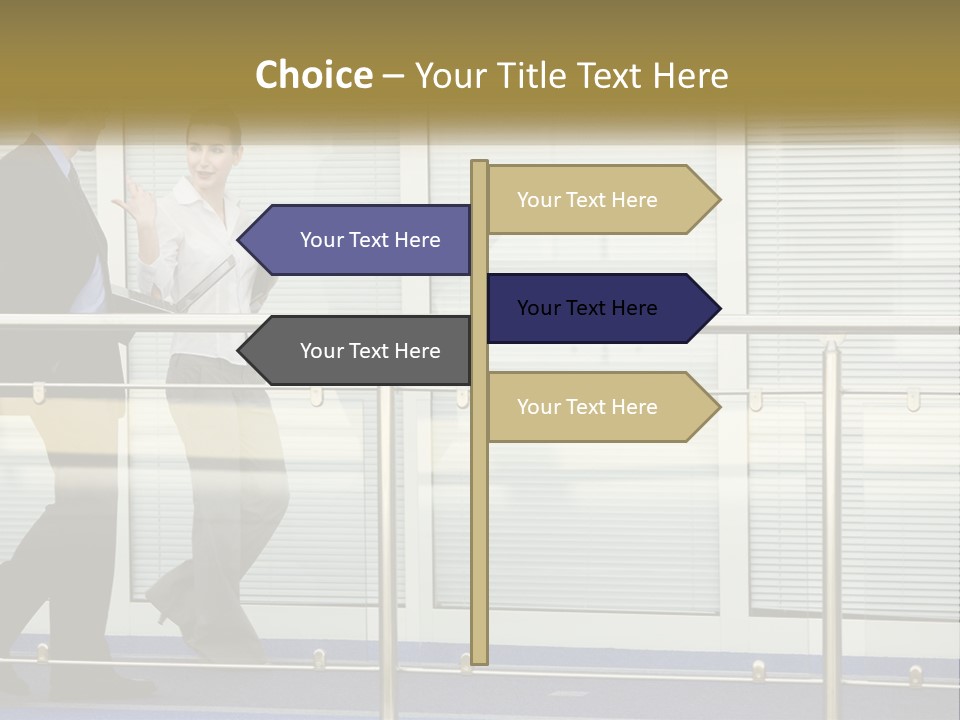 A Man And A Woman Walking Down A Bridge PowerPoint Template