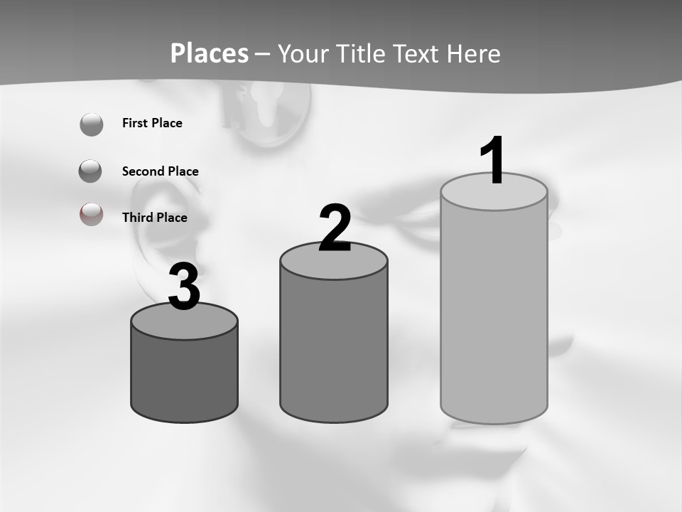 A Black And White Image Of A Man With Scissors In His Hair PowerPoint Template