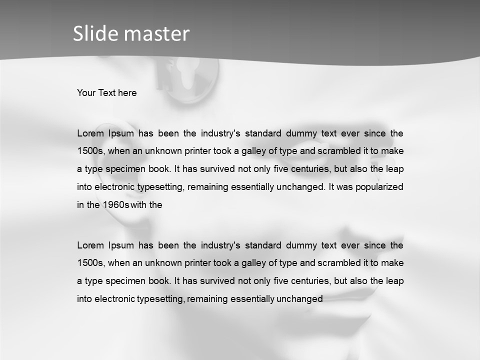 A Black And White Image Of A Man With Scissors In His Hair PowerPoint Template