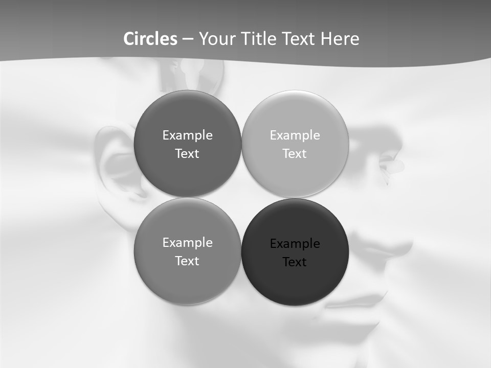 A Black And White Image Of A Man With Scissors In His Hair PowerPoint Template