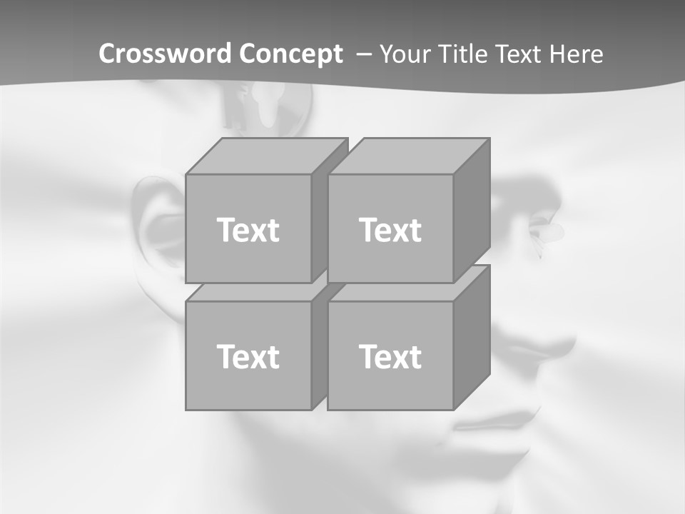 A Black And White Image Of A Man With Scissors In His Hair PowerPoint Template