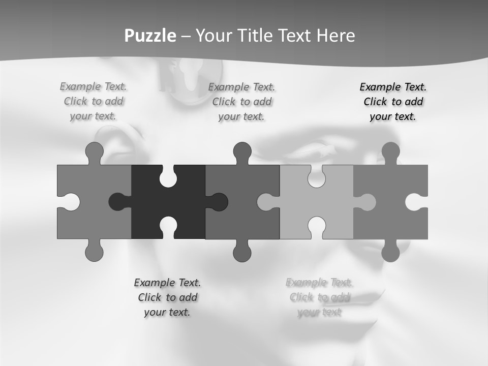 A Black And White Image Of A Man With Scissors In His Hair PowerPoint Template