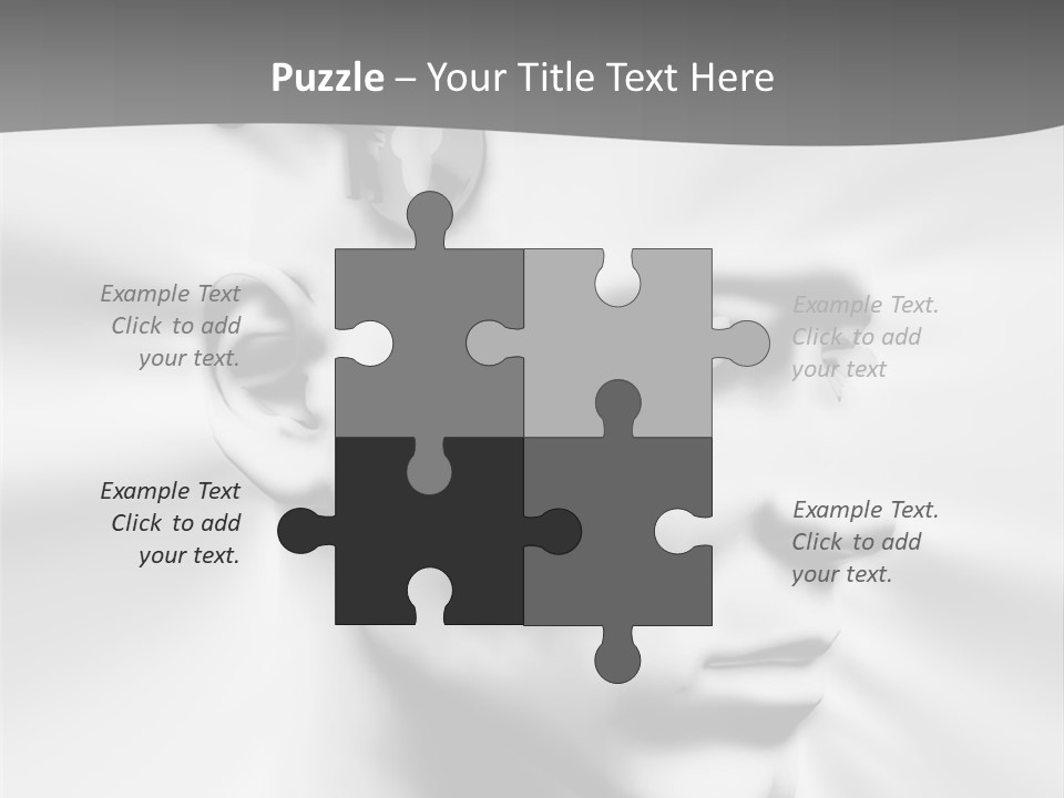 A Black And White Image Of A Man With Scissors In His Hair PowerPoint Template