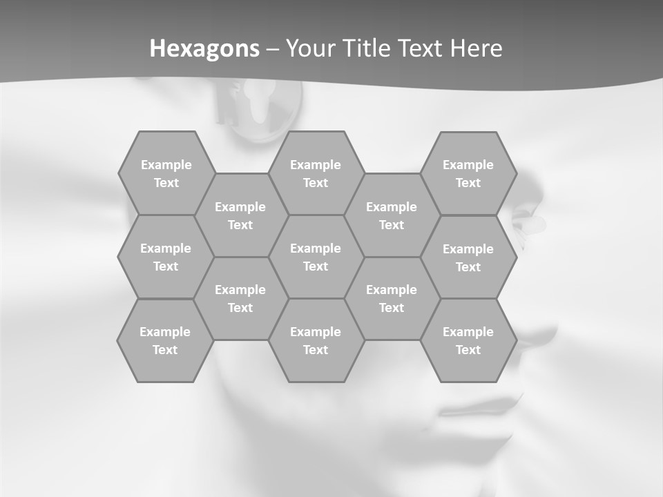 A Black And White Image Of A Man With Scissors In His Hair PowerPoint Template